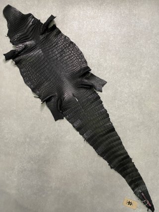 ナイルクロコダイル ブラック 38 鰐革 ワニ革 - レザークラフト