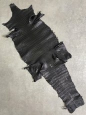 画像1: スモールクロコダイル　ブラック　41　ポロサス　ワニ革　クロコダイル革　 (1)