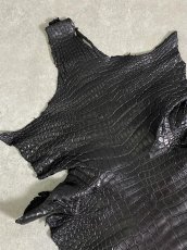 画像2: スモールクロコダイル　ブラック　41　ポロサス　ワニ革　クロコダイル革　 (2)