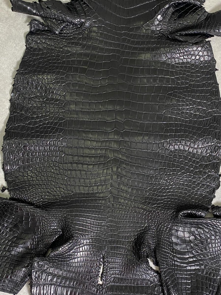 画像3: スモールクロコダイル　ブラック　41　ポロサス　ワニ革　クロコダイル革　 (3)