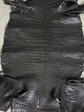 画像3: スモールクロコダイル　ブラック　41　ポロサス　ワニ革　クロコダイル革　 (3)