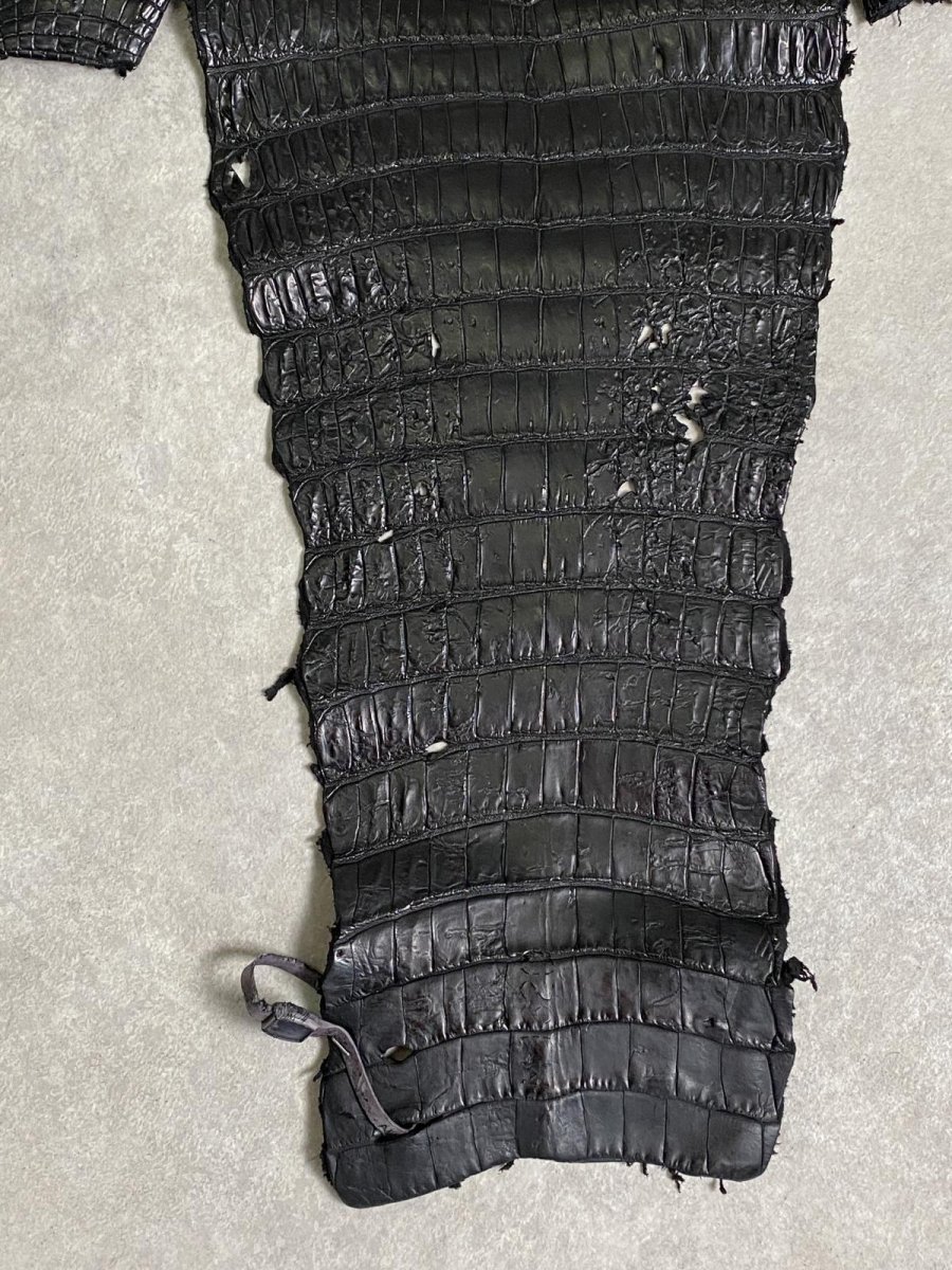 画像6: スモールクロコダイル　ブラック　41　ポロサス　ワニ革　クロコダイル革　 (6)