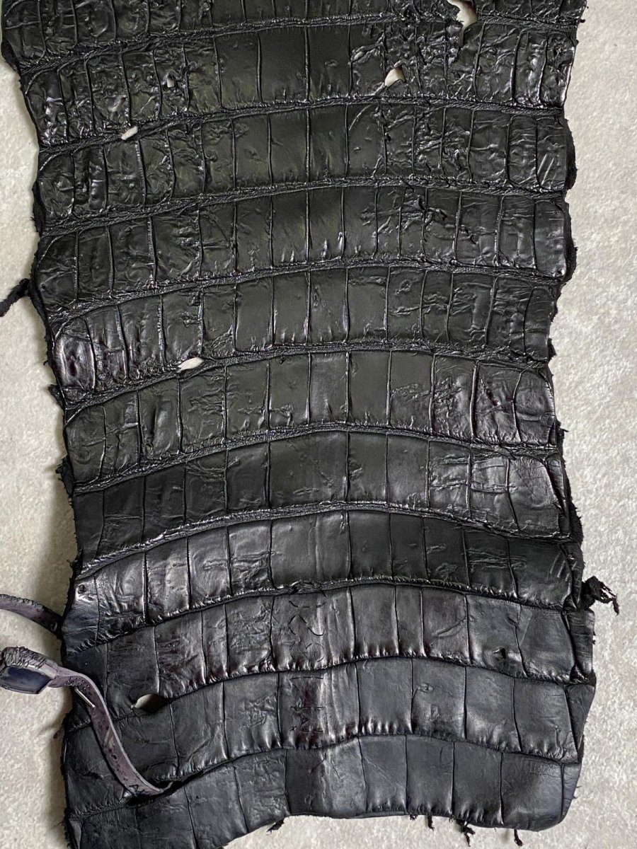 画像8: スモールクロコダイル　ブラック　41　ポロサス　ワニ革　クロコダイル革　 (8)