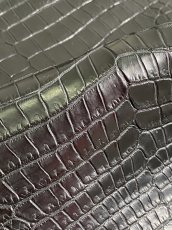 画像9: スモールクロコダイル　ブラック　41　ポロサス　ワニ革　クロコダイル革　 (9)