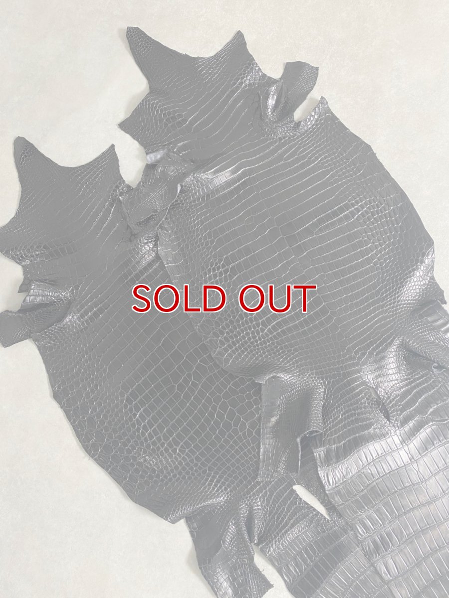 画像1: お客様ご予約商品　スモールクロコダイル　ブラック　40,41 (1)