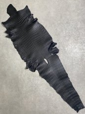 画像1: クロコダイル　 レトロブラック　39　鰐革　ワニ革 (1)