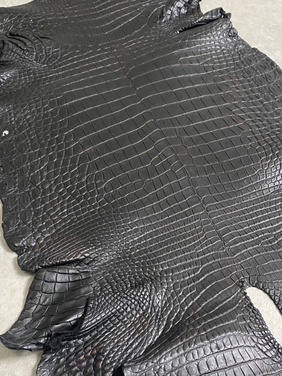 画像8: クロコダイル　 レトロブラック　39　鰐革　ワニ革 (8)