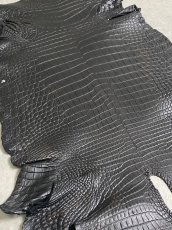 画像8: クロコダイル　 レトロブラック　39　鰐革　ワニ革 (8)