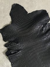 画像2: クロコダイル　 レトロブラック　36　鰐革　ワニ革 (2)