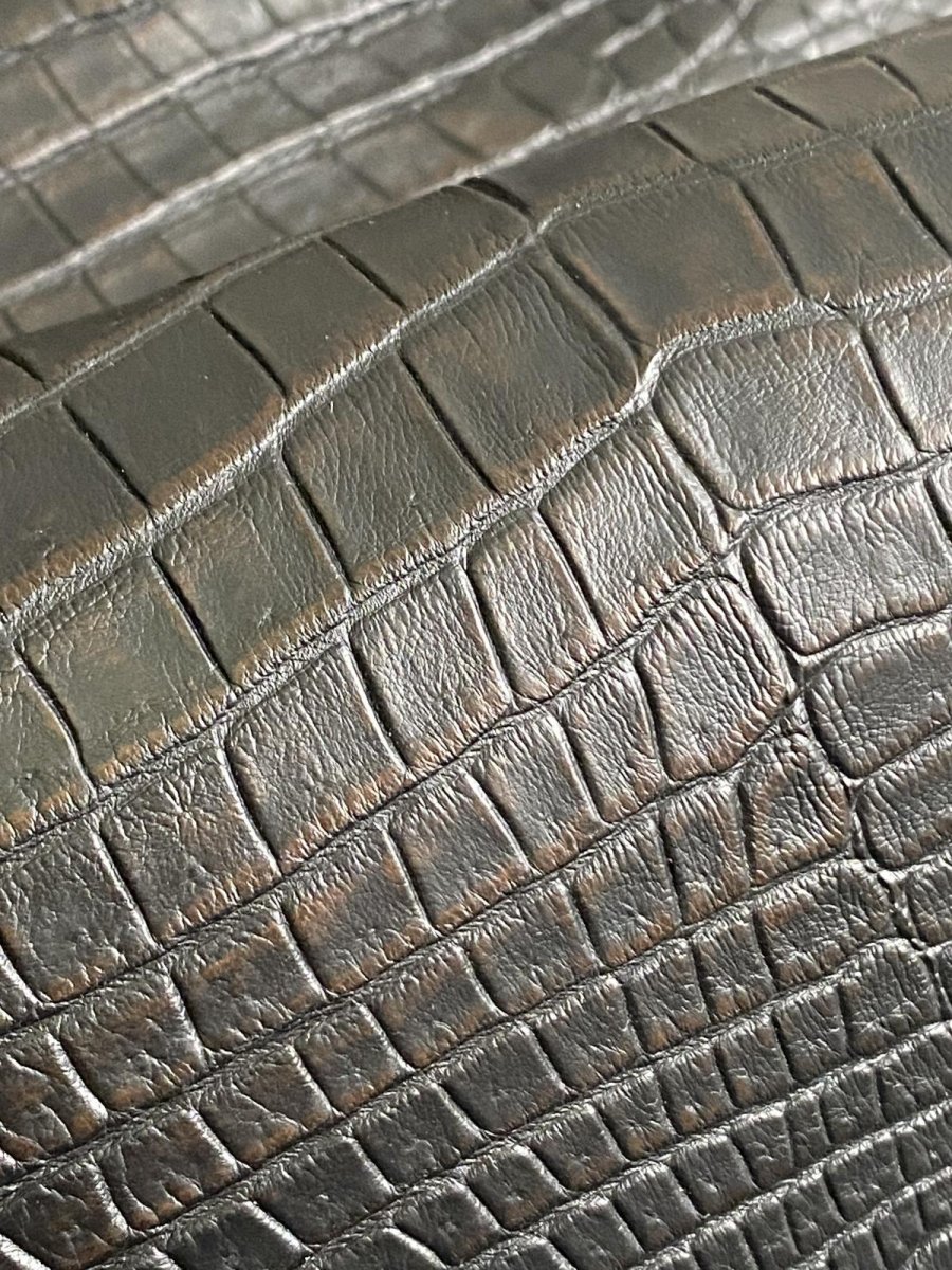 画像9: クロコダイル　 レトロブラック　36　鰐革　ワニ革 (9)