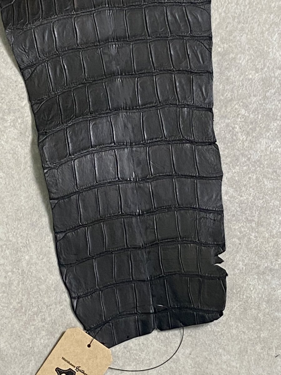 画像7: クロコダイル　 レトロブラック　37　鰐革　ワニ革 (7)