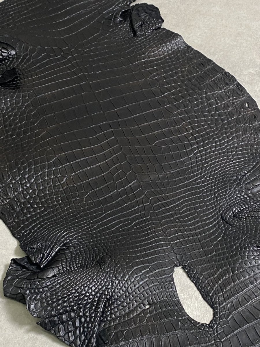 画像8: クロコダイル　 レトロブラック　37　鰐革　ワニ革 (8)