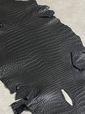 画像8: クロコダイル　 レトロブラック　38　鰐革　ワニ革 (8)