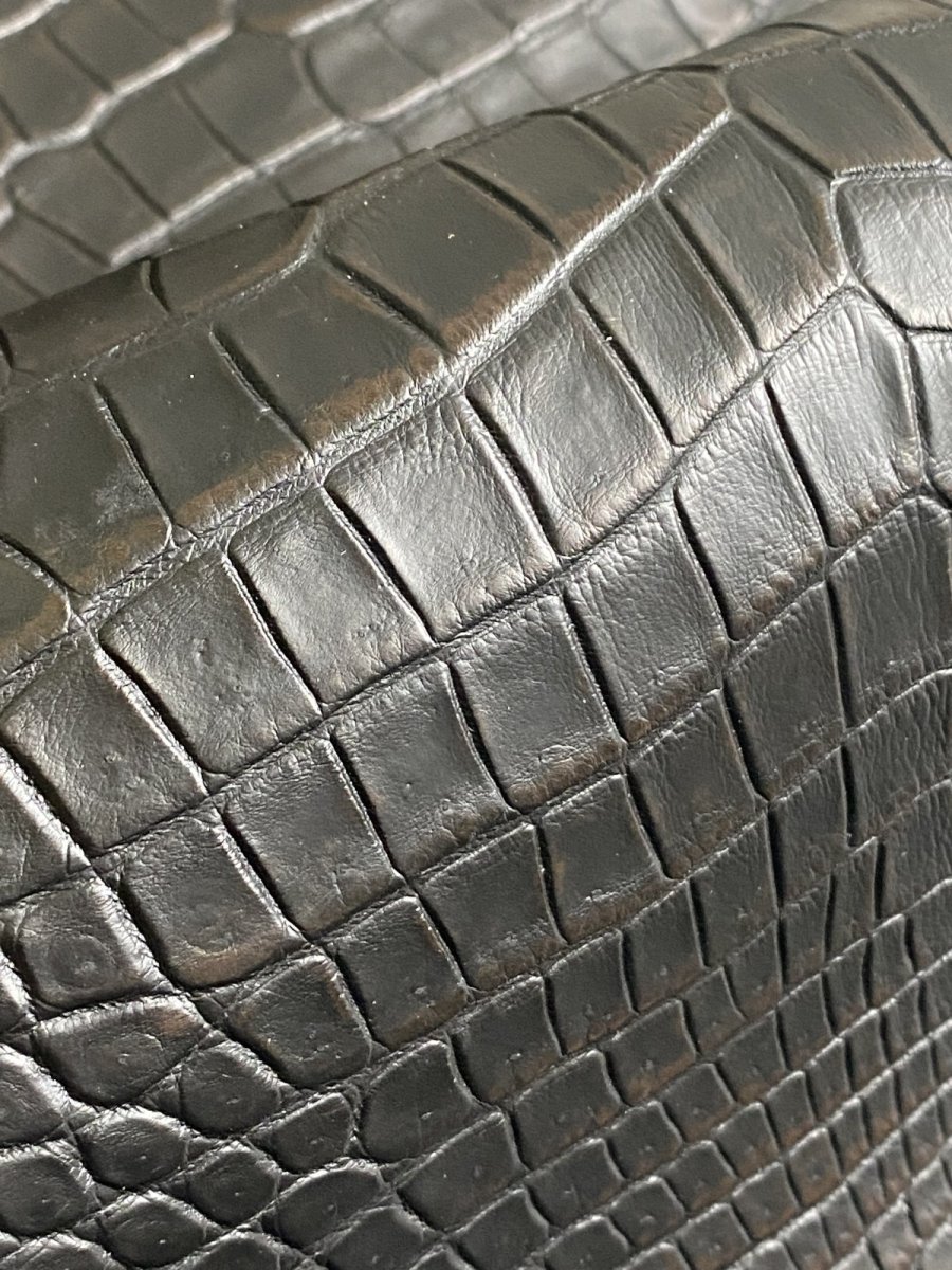 画像9: クロコダイル　 レトロブラック　38　鰐革　ワニ革 (9)
