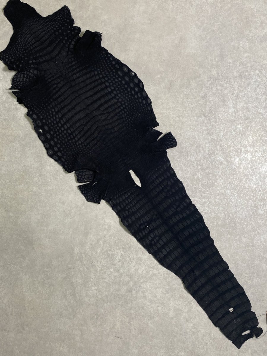 画像10: クロコダイル　 レトロブラック　38　鰐革　ワニ革 (10)