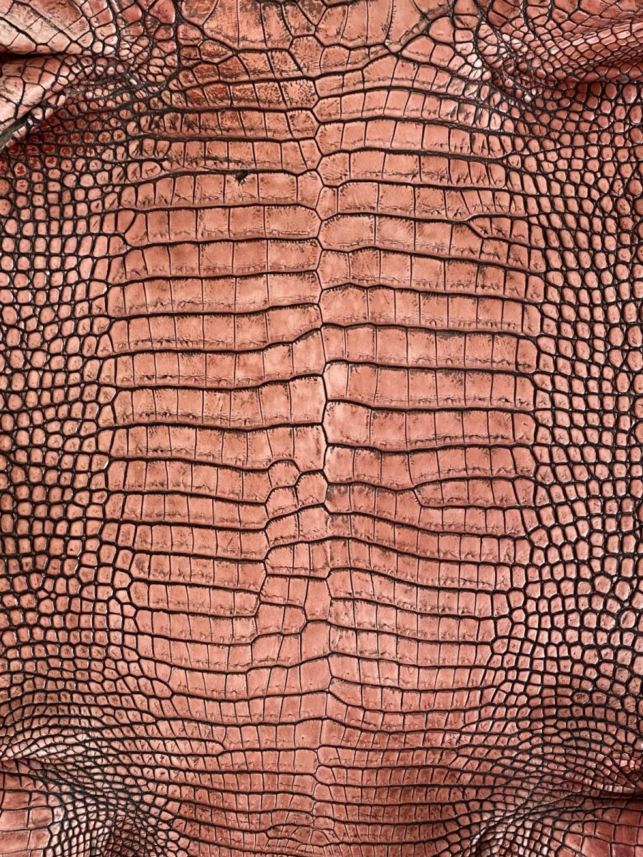 画像2: シャムクロコダイル　谷染め　レッドブラウン　36 (2)