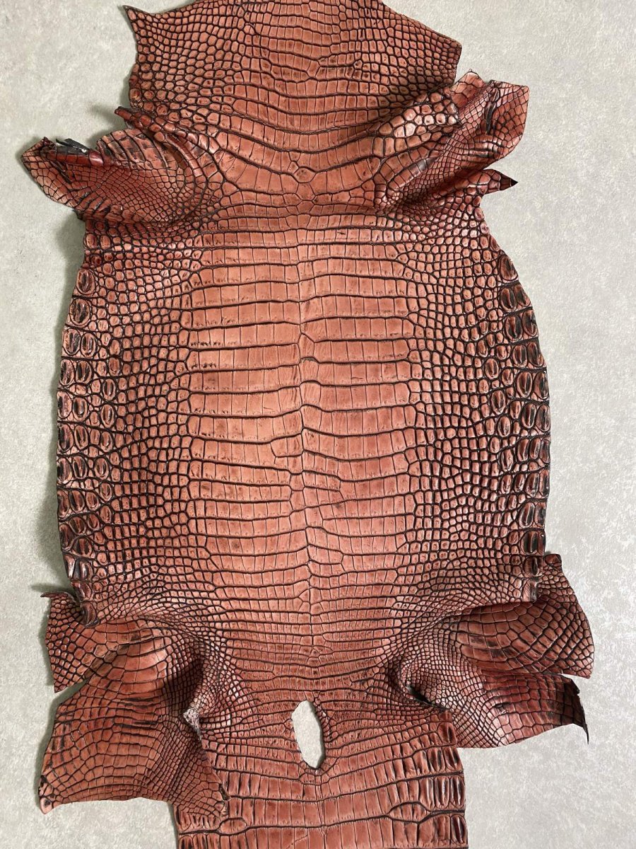 画像7: シャムクロコダイル　谷染め　レッドブラウン　34 (7)