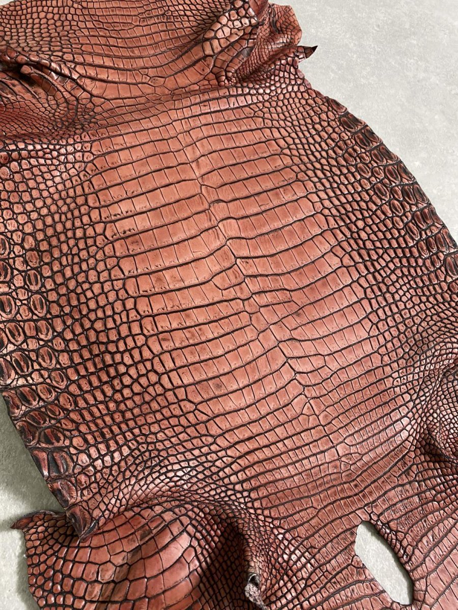 画像3: シャムクロコダイル　谷染め　レッドブラウン　34 (3)