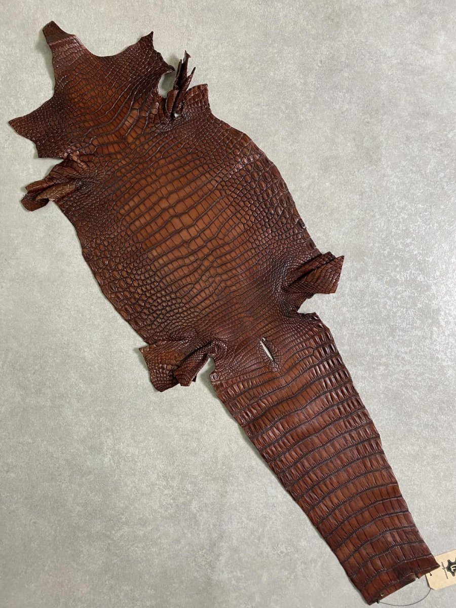 画像1: シャムクロコダイル　谷染め　ブラウン　30 (1)