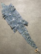 画像1: ナイルクロコ　シェルパールレインボー　ブルー　34　ワニ革　クロコダイル革 (1)