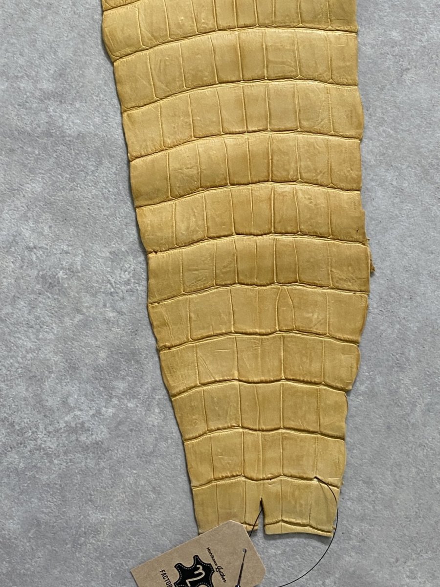画像7: ナイルクロコ　キャメル　45　ワニ革　クロコダイル革 (7)