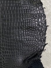 画像5: スモールクロコダイル　ブラック　42　ポロサス　ワニ革　クロコダイル革　 (5)