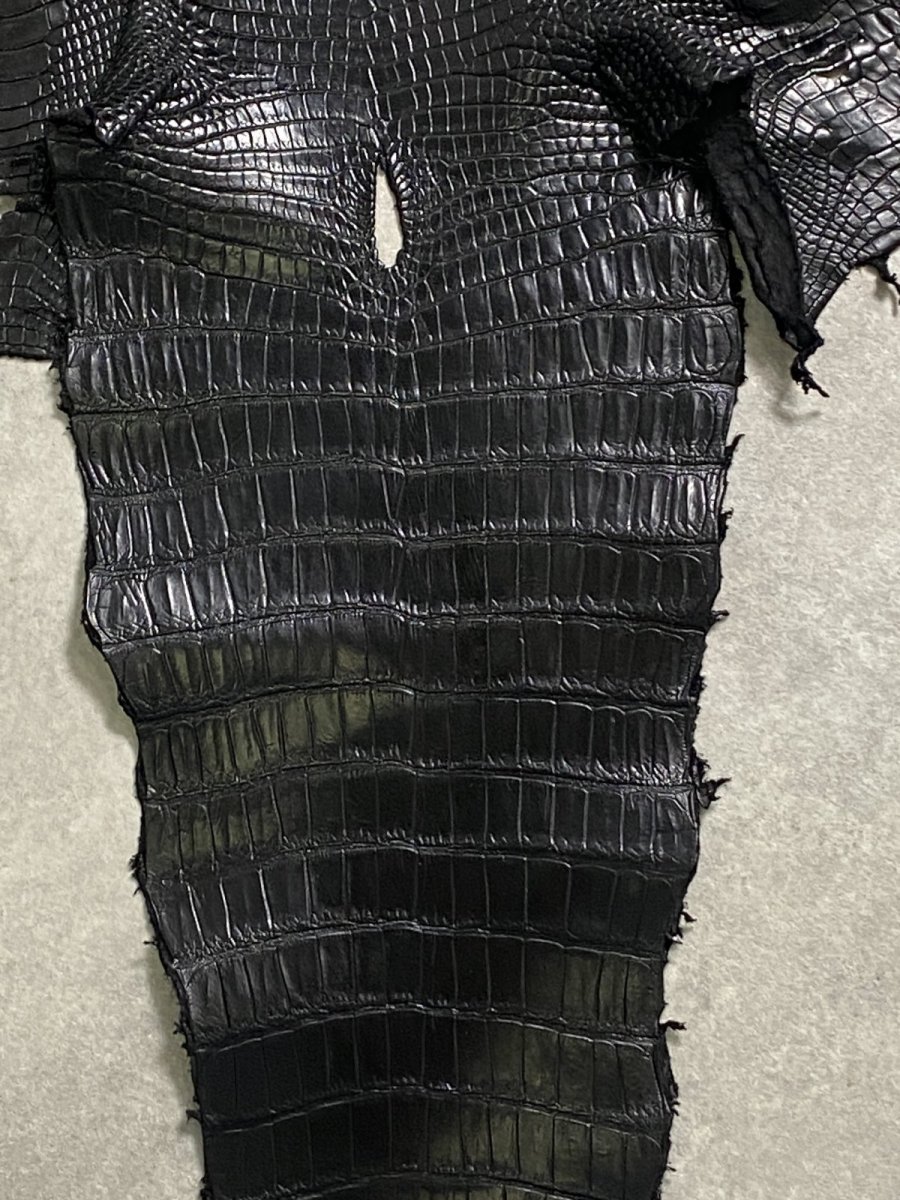 画像6: スモールクロコダイル　ブラック　42　ポロサス　ワニ革　クロコダイル革　 (6)