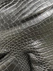 画像9: スモールクロコダイル　ブラック　42　ポロサス　ワニ革　クロコダイル革　 (9)
