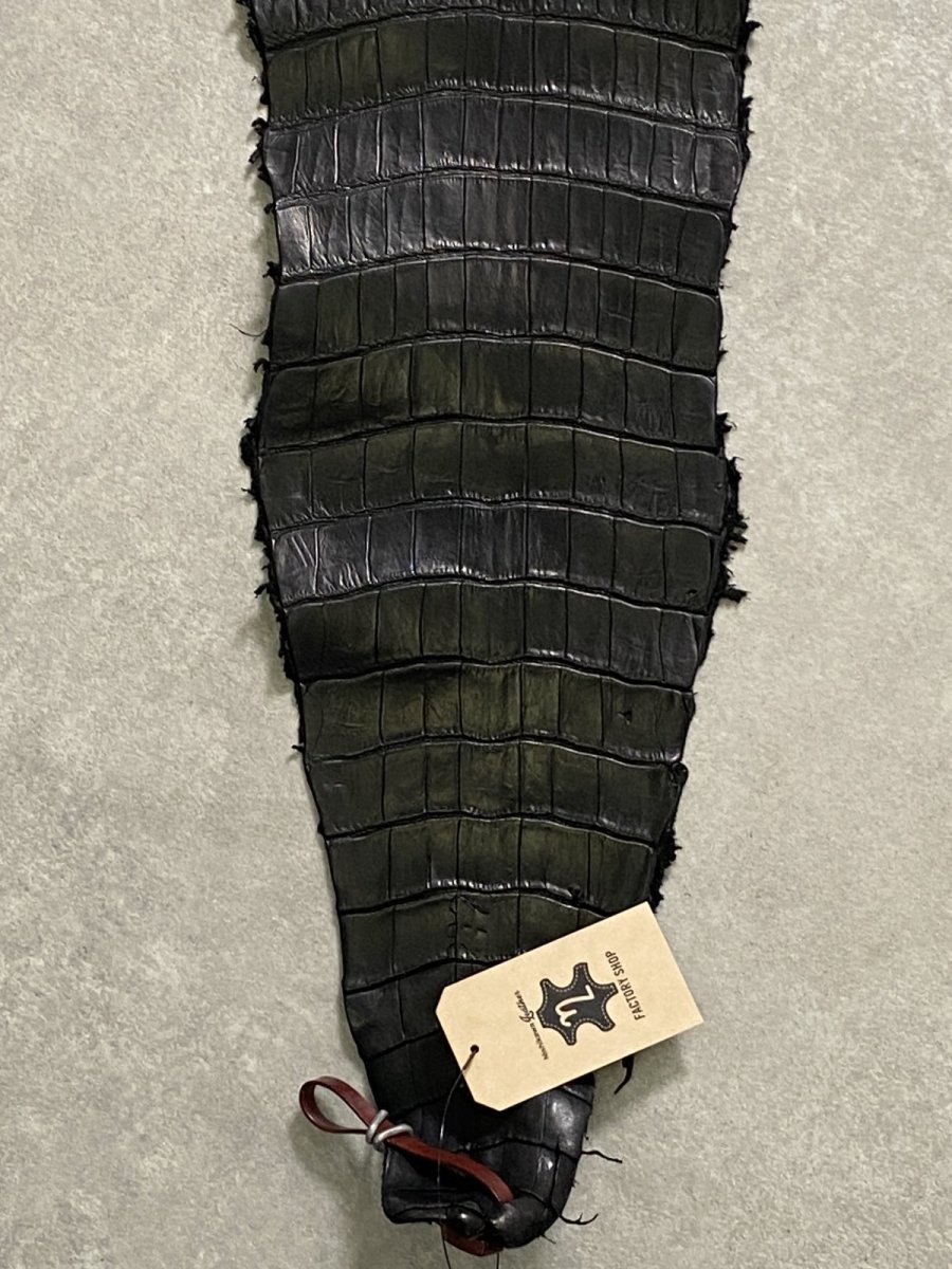 画像7: スモールクロコダイル　ブラック　40　ポロサス　ワニ革　クロコダイル革　 (7)