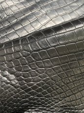画像9: スモールクロコダイル　ブラック　40　ポロサス　ワニ革　クロコダイル革　 (9)