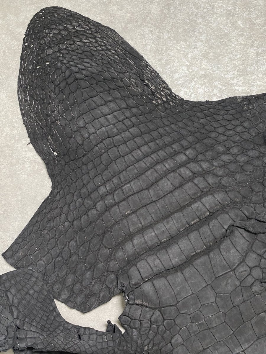 画像2: クロコダイル　 吟スリ　ブラック　49cm　鰐革　ワニ革 (2)