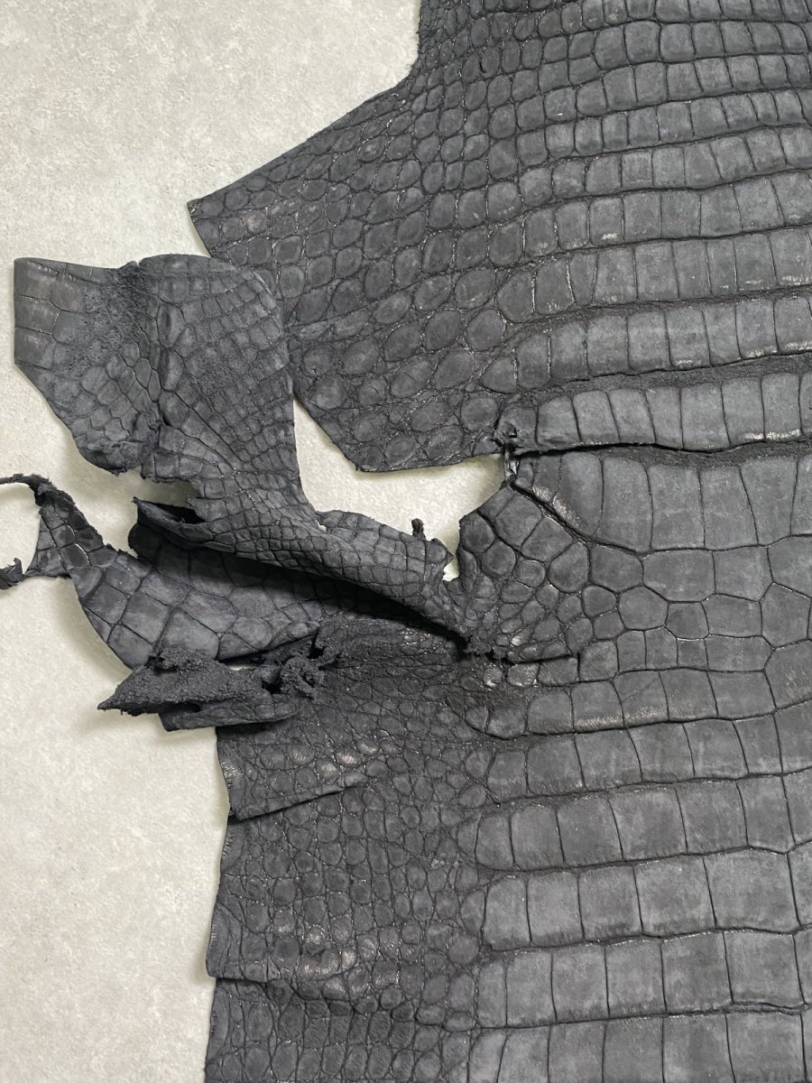 画像3: クロコダイル　 吟スリ　ブラック　49cm　鰐革　ワニ革 (3)