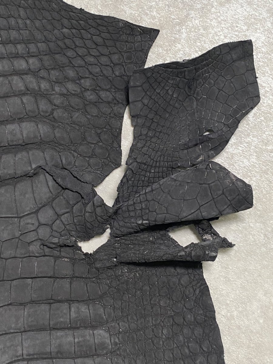 画像4: クロコダイル　 吟スリ　ブラック　49cm　鰐革　ワニ革 (4)