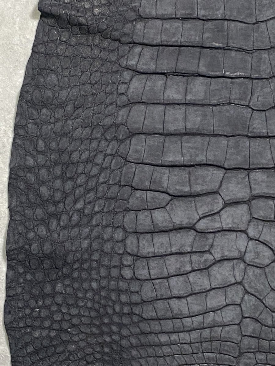 画像6: クロコダイル　 吟スリ　ブラック　49cm　鰐革　ワニ革 (6)