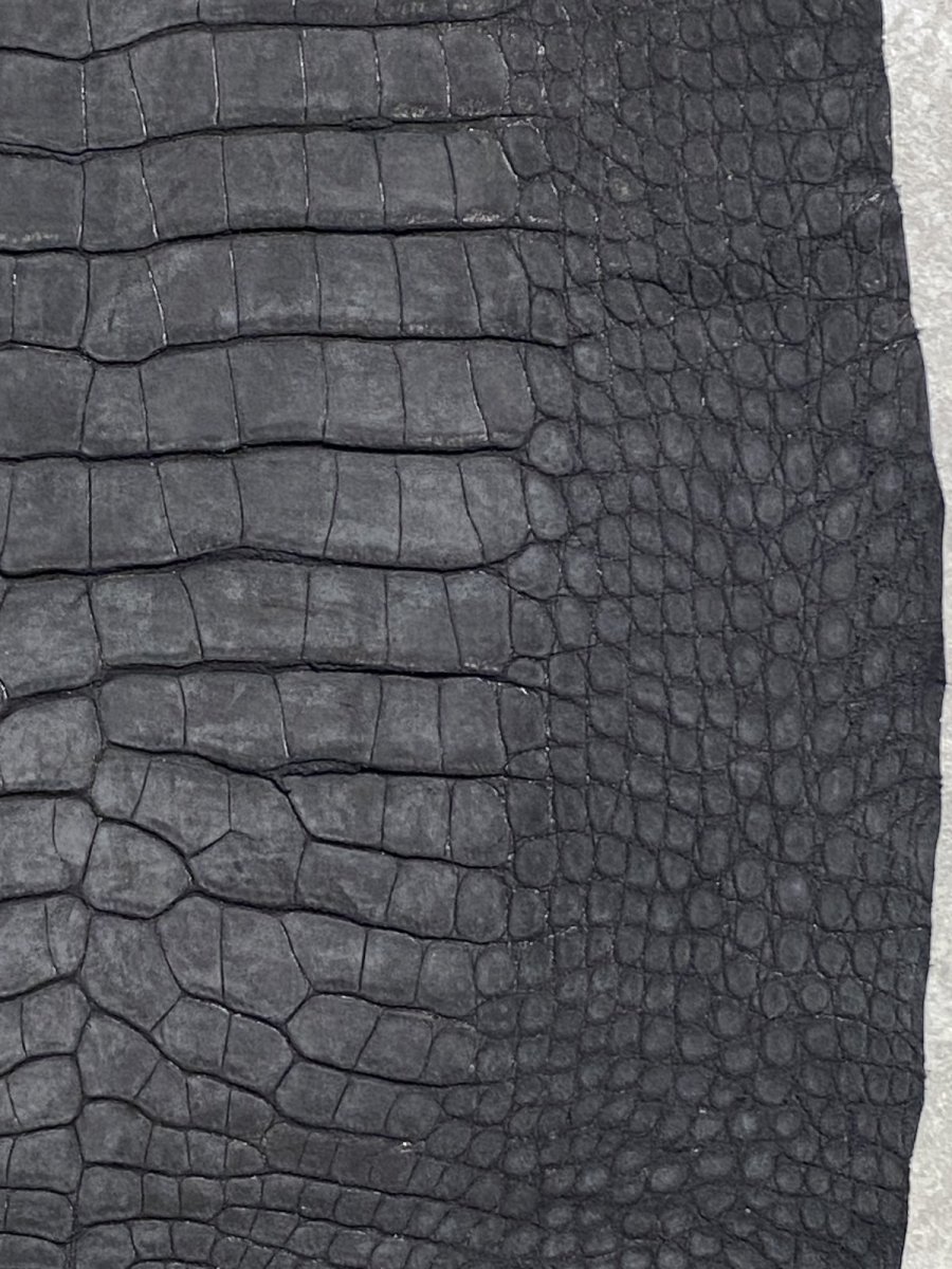画像7: クロコダイル　 吟スリ　ブラック　49cm　鰐革　ワニ革 (7)