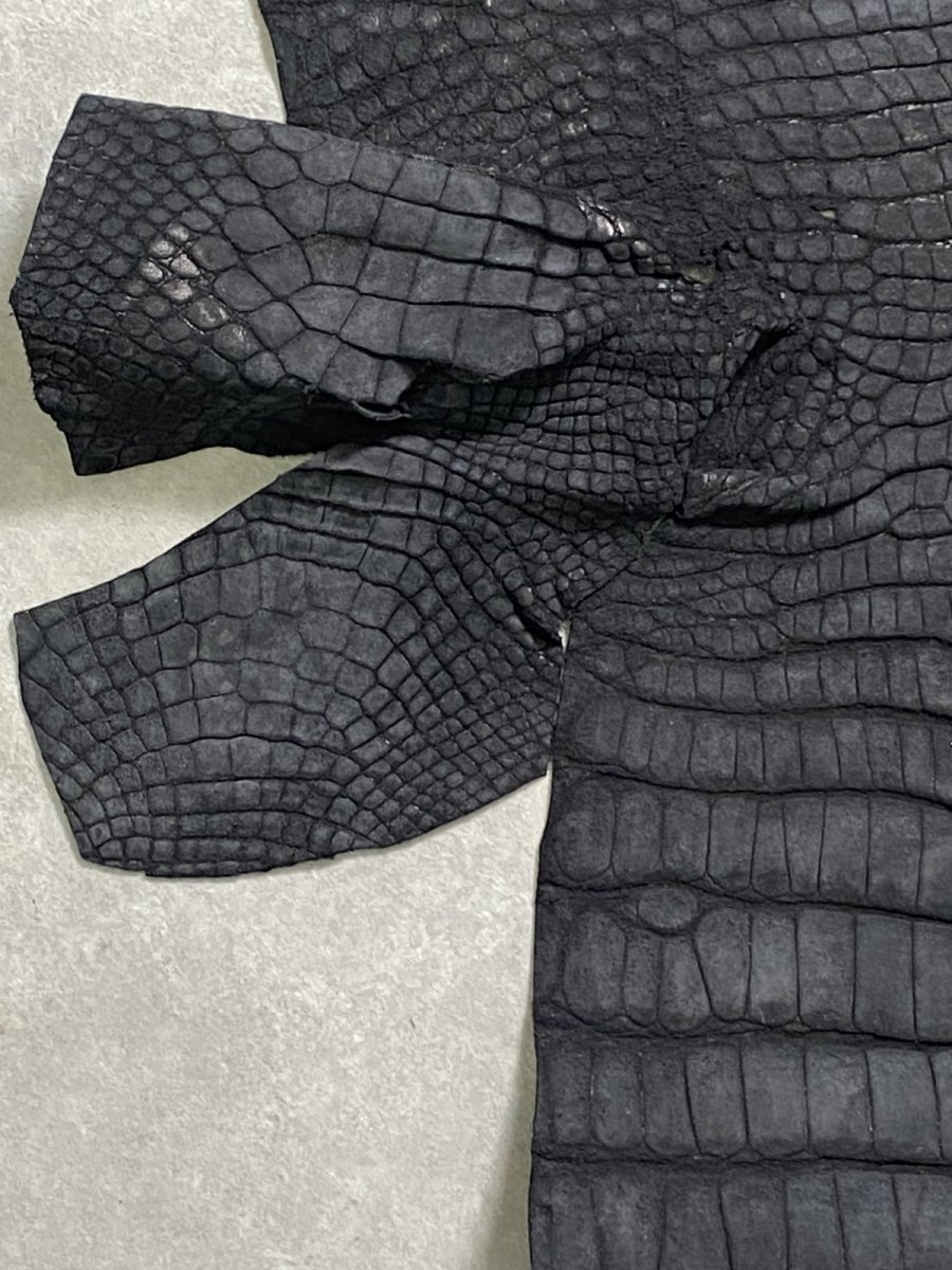 画像8: クロコダイル　 吟スリ　ブラック　49cm　鰐革　ワニ革 (8)