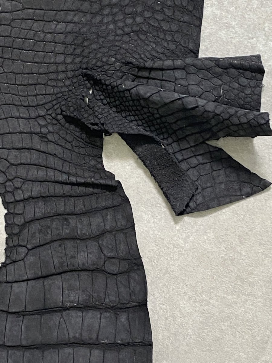 画像10: クロコダイル　 吟スリ　ブラック　49cm　鰐革　ワニ革 (10)