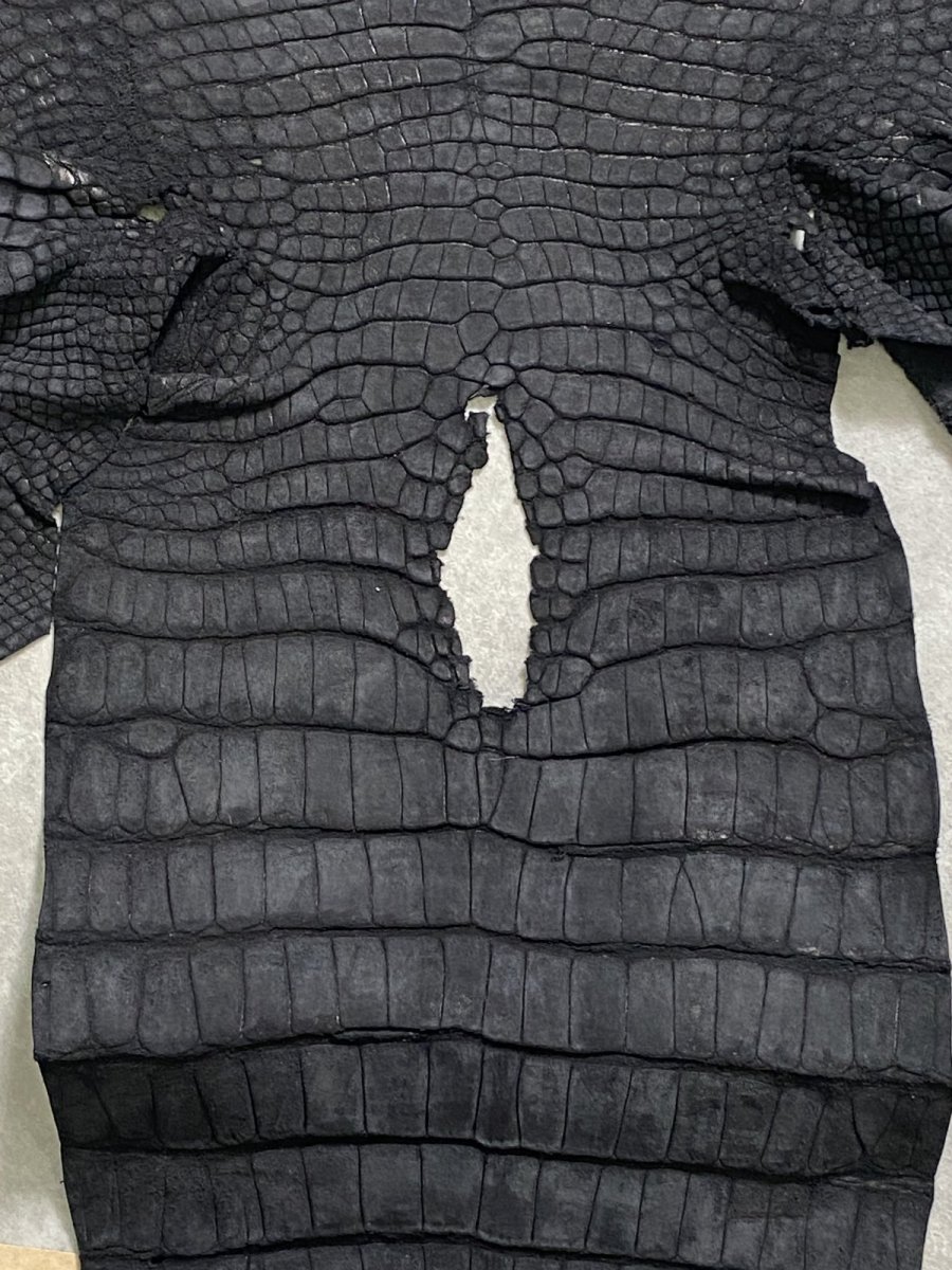 画像9: クロコダイル　 吟スリ　ブラック　49cm　鰐革　ワニ革 (9)