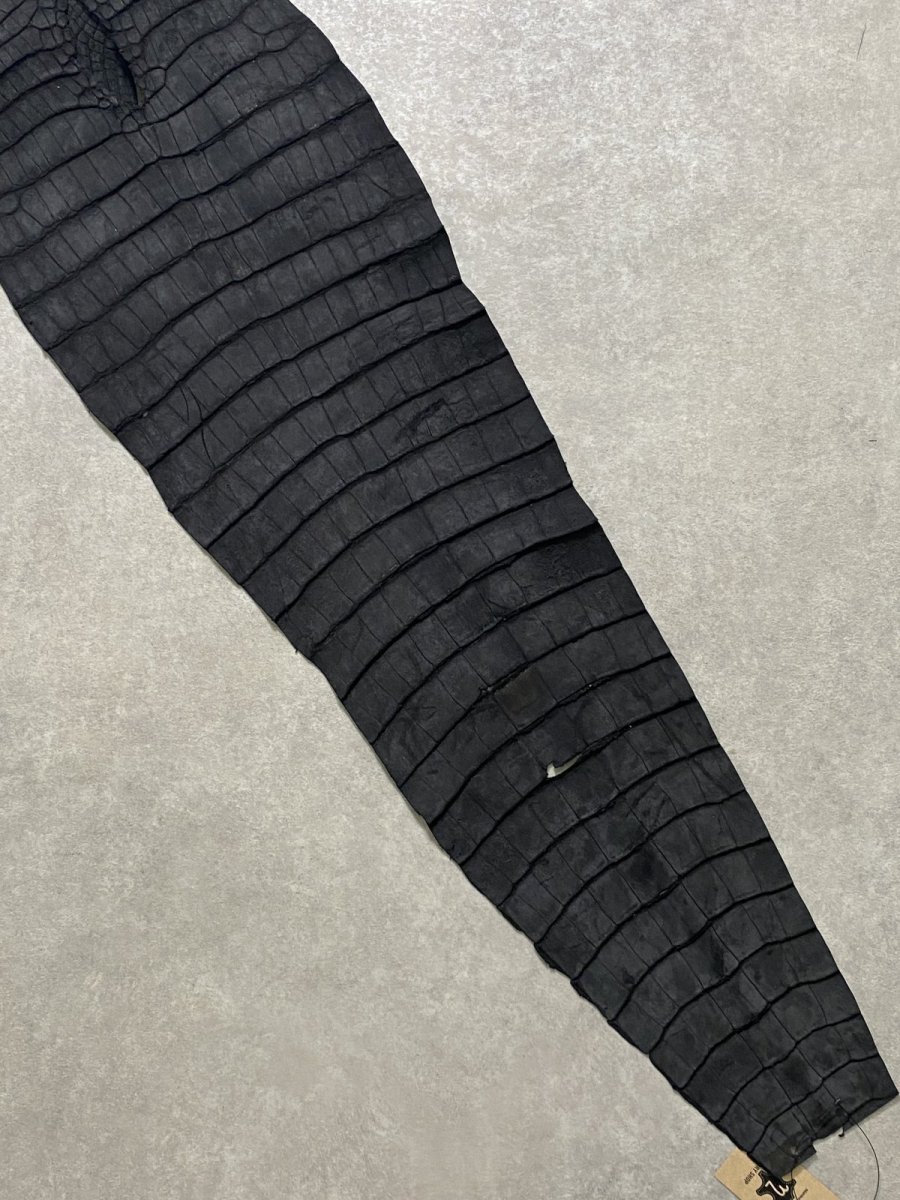 画像11: クロコダイル　 吟スリ　ブラック　49cm　鰐革　ワニ革 (11)