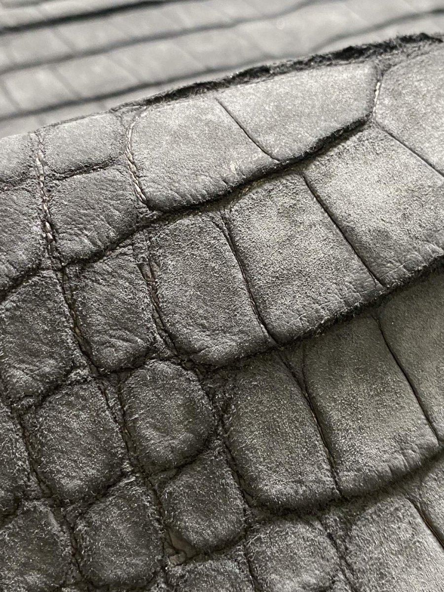 画像13: クロコダイル　 吟スリ　ブラック　49cm　鰐革　ワニ革 (13)