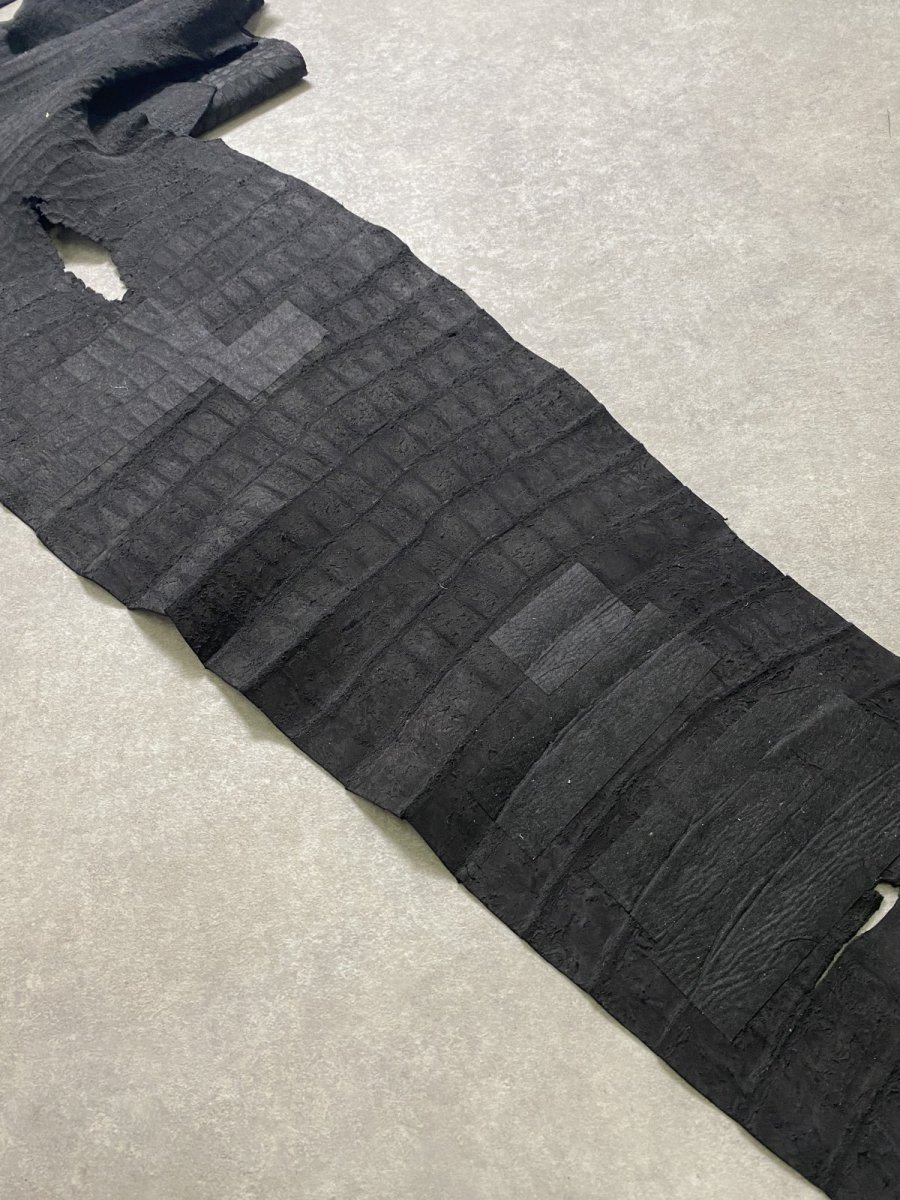 画像15: クロコダイル　 吟スリ　ブラック　49cm　鰐革　ワニ革 (15)