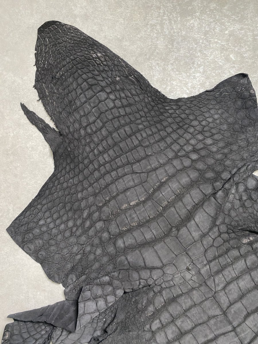 画像2: クロコダイル  吟スリ ブラック 53cm 鰐革 ワニ革 (2)