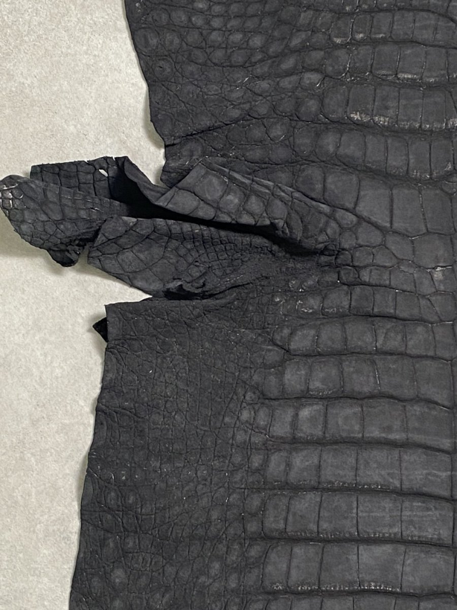 画像3: クロコダイル  吟スリ ブラック 53cm 鰐革 ワニ革 (3)