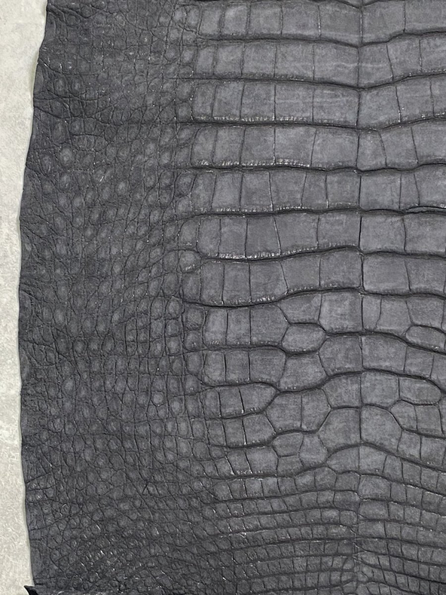 画像6: クロコダイル  吟スリ ブラック 53cm 鰐革 ワニ革 (6)