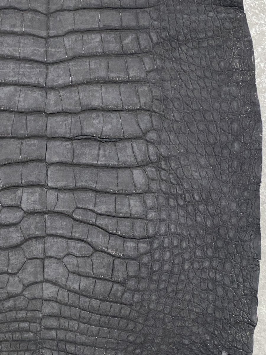 画像7: クロコダイル  吟スリ ブラック 53cm 鰐革 ワニ革 (7)
