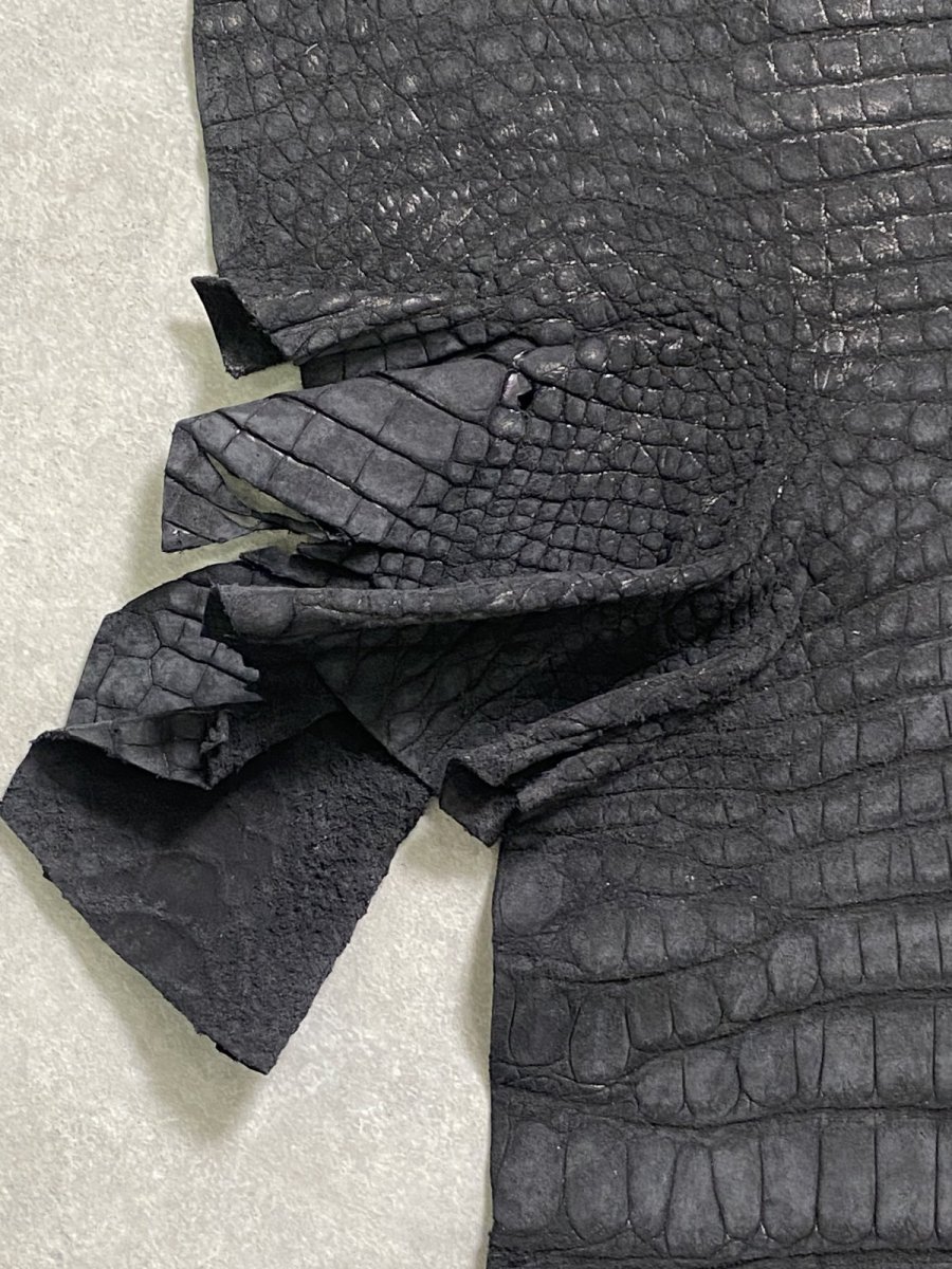 画像8: クロコダイル  吟スリ ブラック 53cm 鰐革 ワニ革 (8)