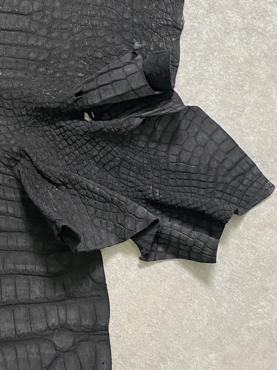 画像10: クロコダイル  吟スリ ブラック 53cm 鰐革 ワニ革 (10)