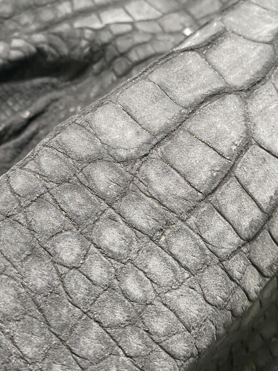 画像14: クロコダイル  吟スリ ブラック 53cm 鰐革 ワニ革 (14)