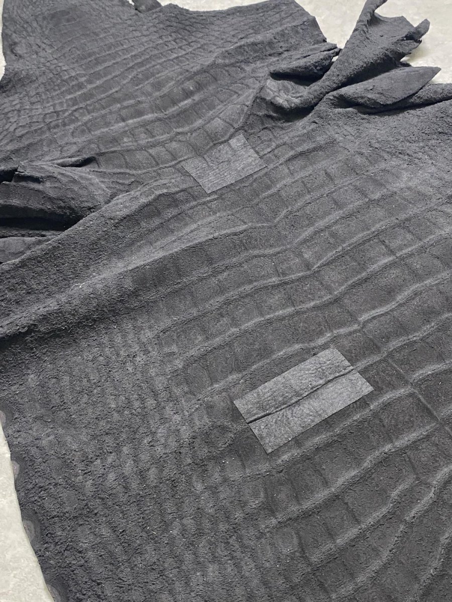 画像12: クロコダイル  吟スリ ブラック 53cm 鰐革 ワニ革 (12)