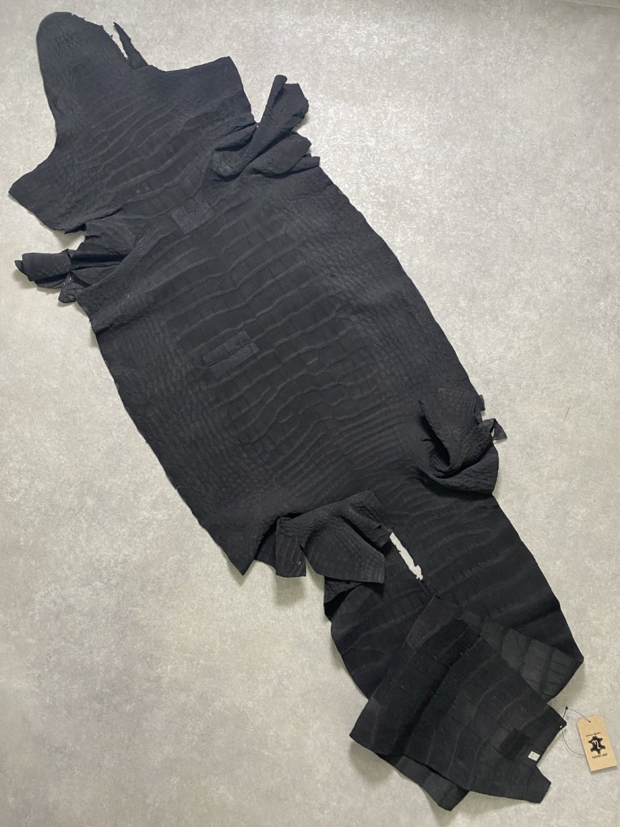 画像15: クロコダイル  吟スリ ブラック 53cm 鰐革 ワニ革 (15)